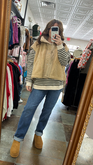 OVERSIZED STRIPED TOP- 2 COLORS