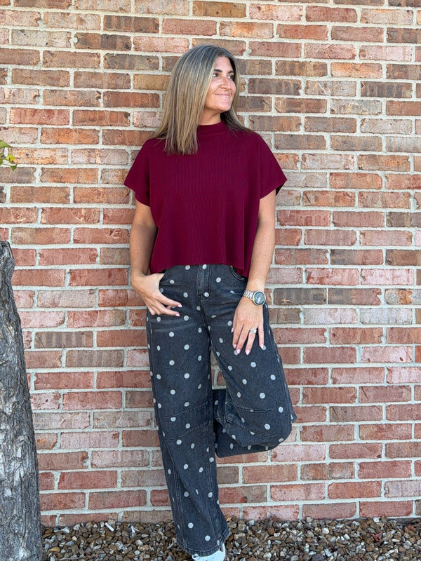 BLACK POLKA DOT JEANS