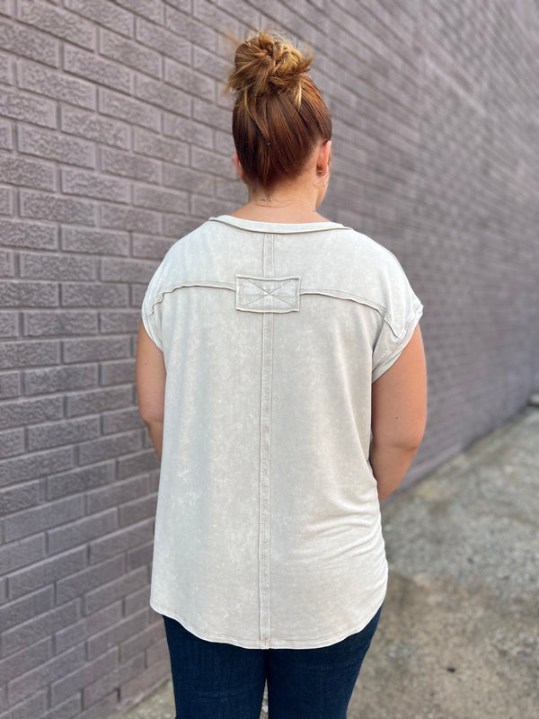 OPEN DOORS CAP SLEEVE TEE- 2 COLORS