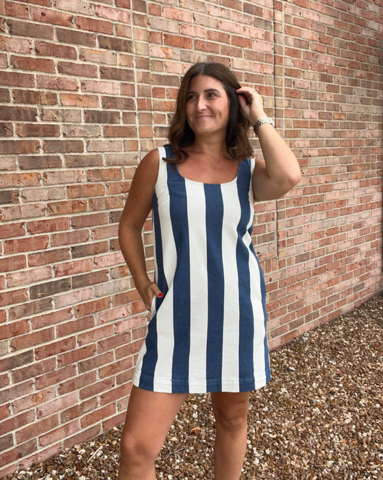 INDIGO STRIPED DRESS