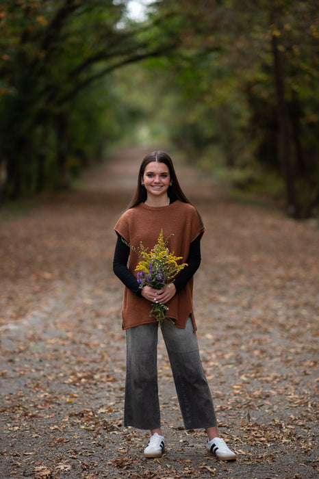 RUST SWEATER VEST
