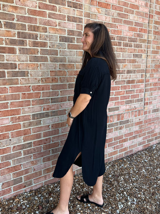 THERE SHE GOES BUTTON FRONT DRESS