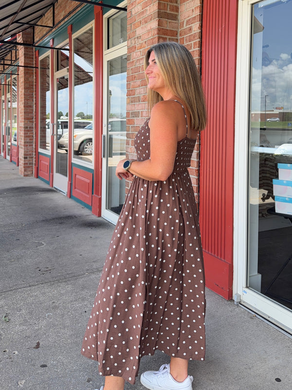 POLKA DOT MIDI DRESS