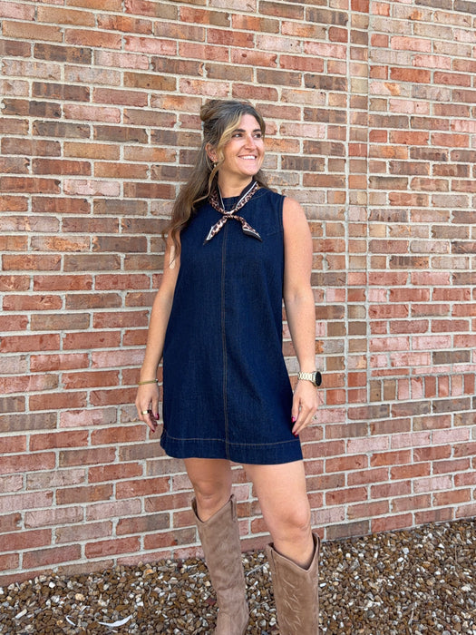 DARK DENIM TANK TOP DRESS