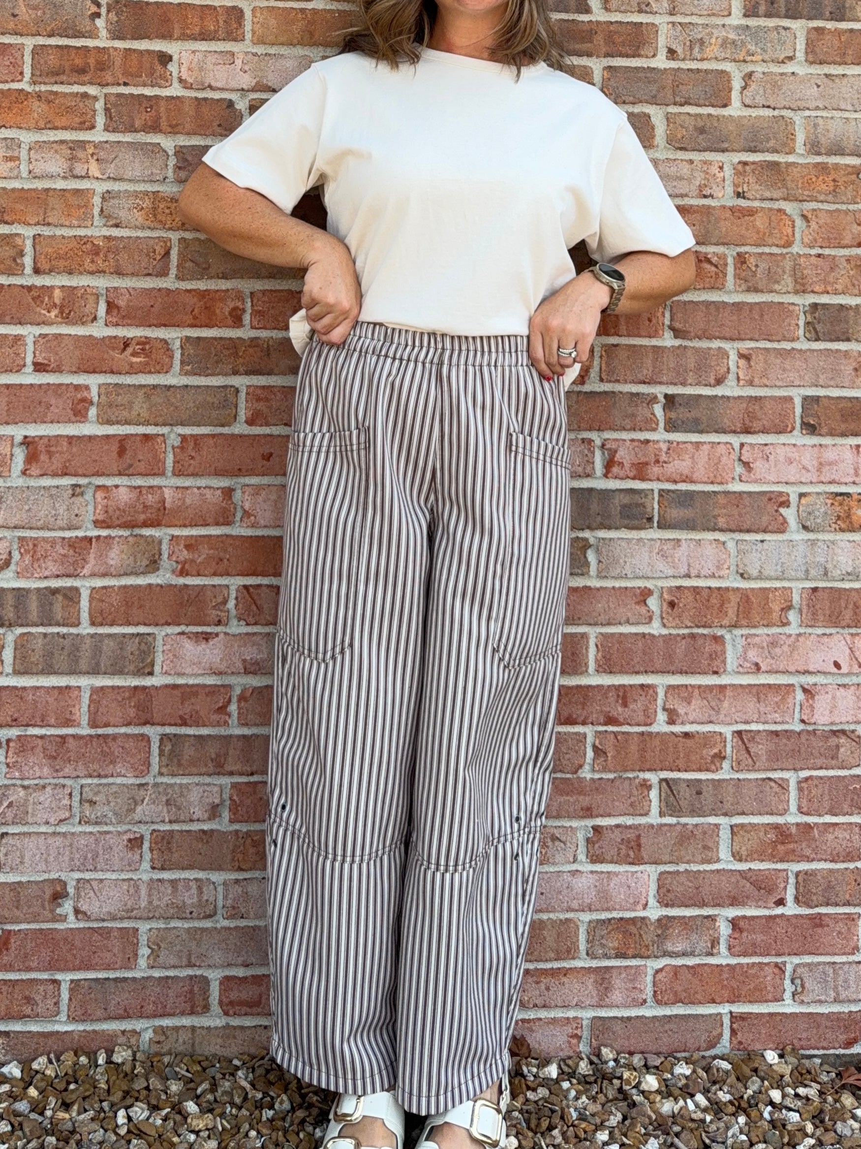 BROWN STRIPED PANTS