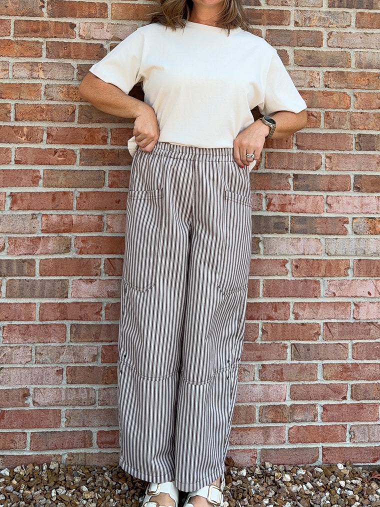BROWN STRIPED PANTS