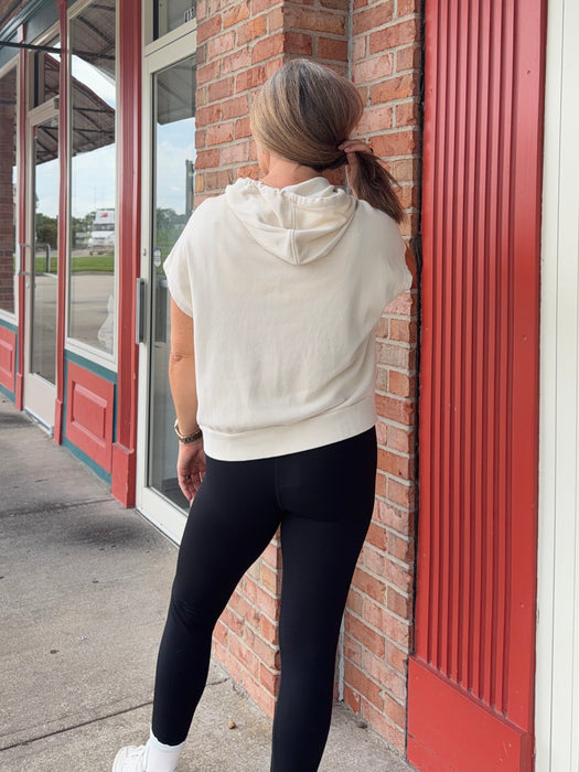 HOODED CAP SLEEVE TOP