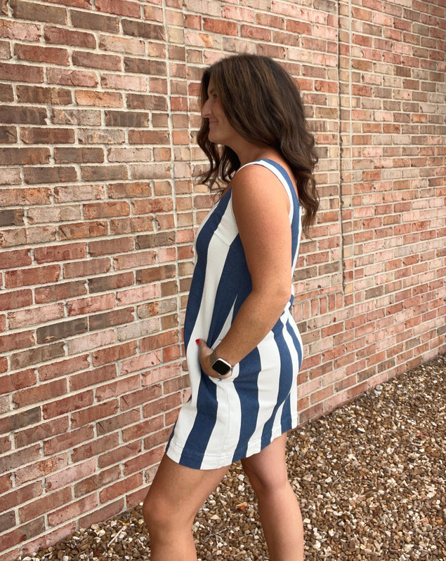 INDIGO STRIPED DRESS