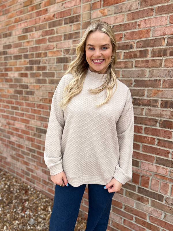 SEEING SPOTS MOCK NECK TOP