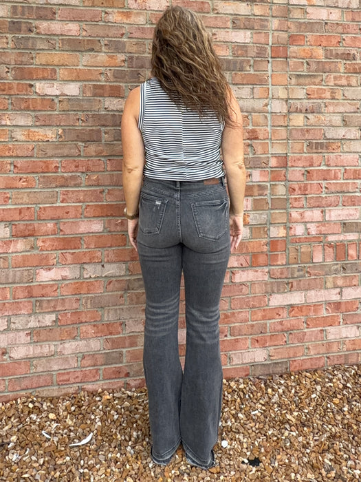 GRAY RELEASE HEM JEANS