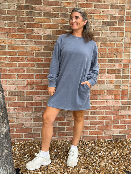 SWEATSHIRT DRESS- 3 COLORS