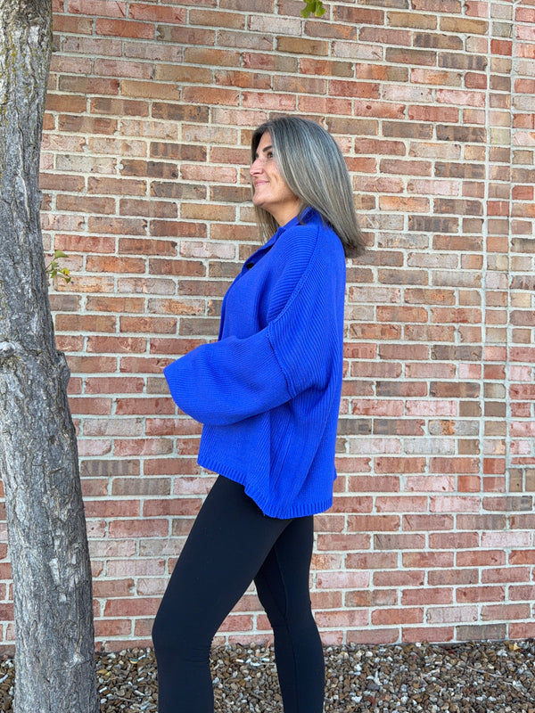 LARGE BUTTON FRONT CARDIGAN- 3 COLORS