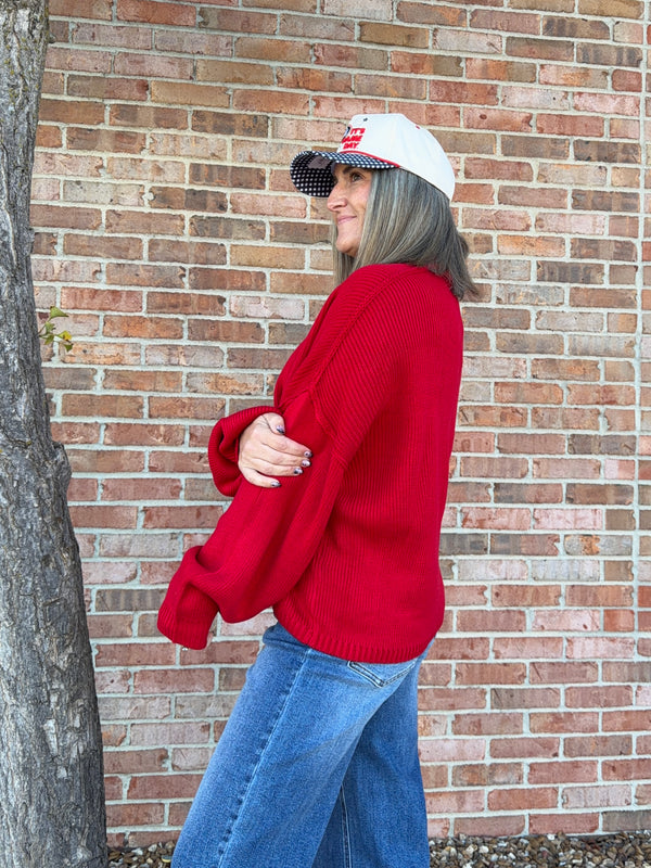 LARGE BUTTON FRONT CARDIGAN- 3 COLORS