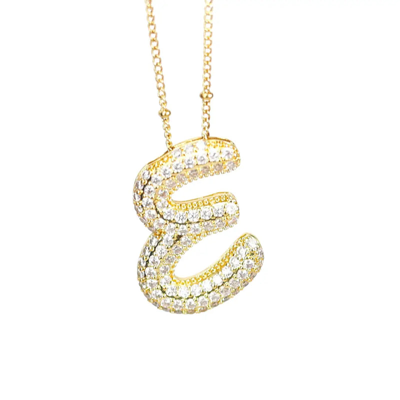 SCRIPT BALLOON INITIAL NECKLACE