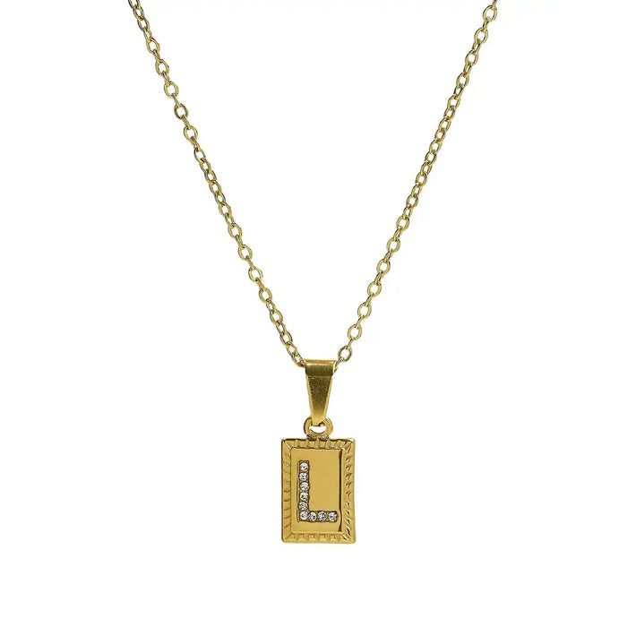 INITIAL TAG WATERPROOF NECKLACE
