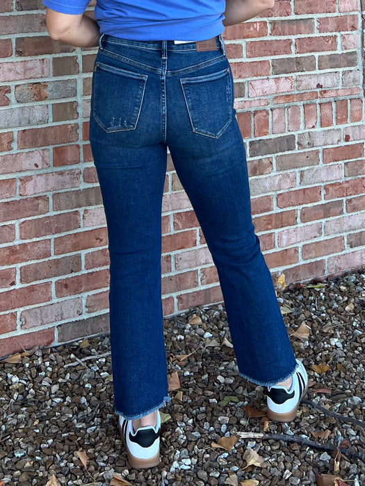 DARK WASH KICK FLARE JEAN