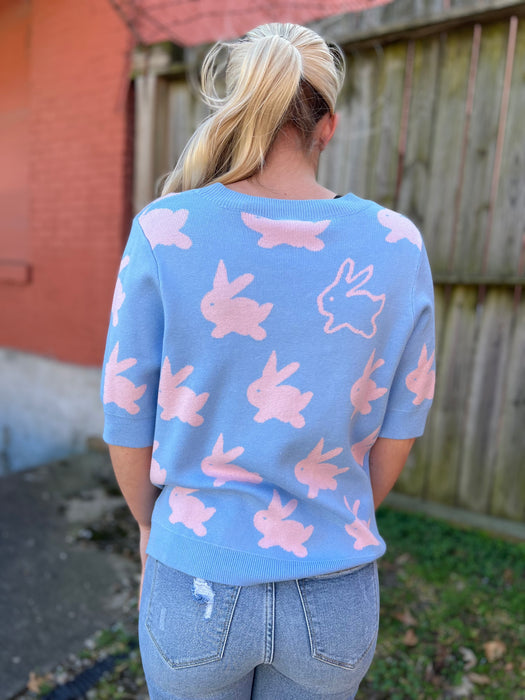 SKY BLUE BUNNY SWEATER