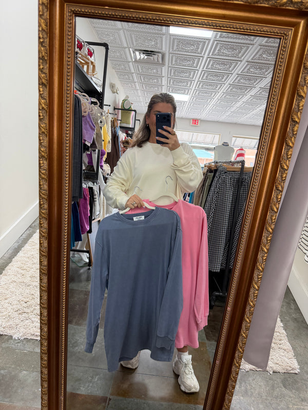 SWEATSHIRT DRESS- 3 COLORS