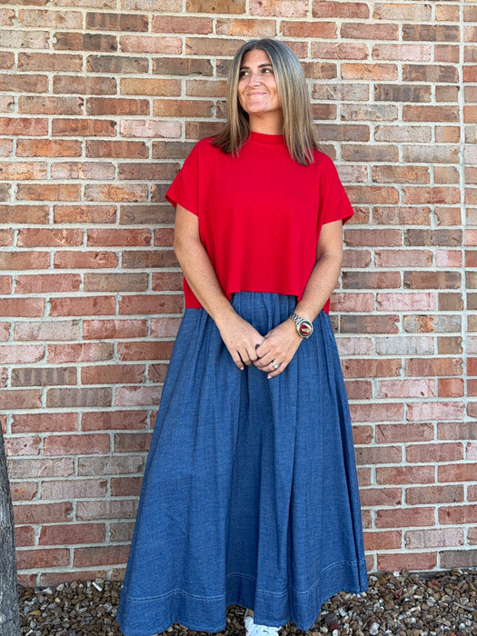 BOXY CROPPED MOCK NECK SWEATER- 3 COLORS