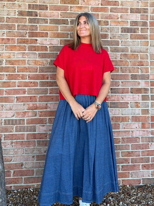 BOXY CROPPED MOCK NECK SWEATER- 3 COLORS