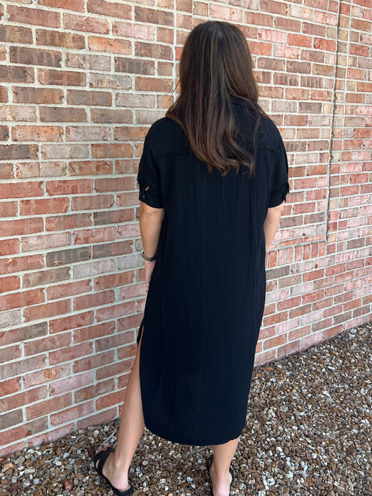 THERE SHE GOES BUTTON FRONT DRESS
