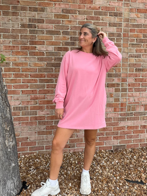 SWEATSHIRT DRESS- 3 COLORS