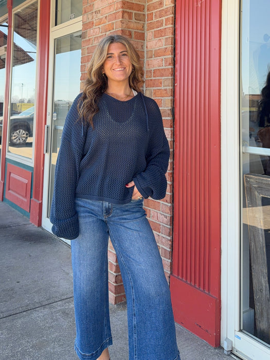 VINTAGE POCKET WIDE HEM CROPPED JEANS