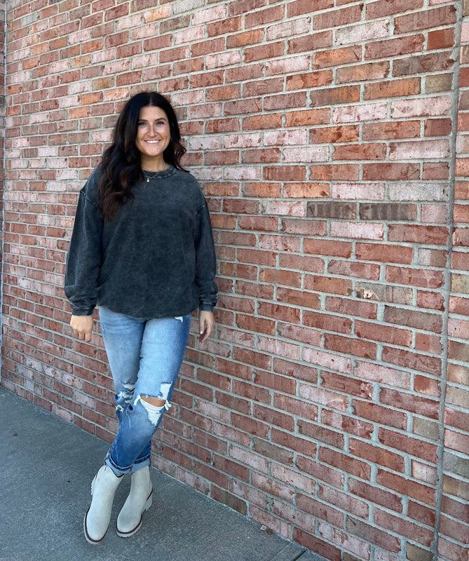 CORDED PULLOVER- 2 COLORS