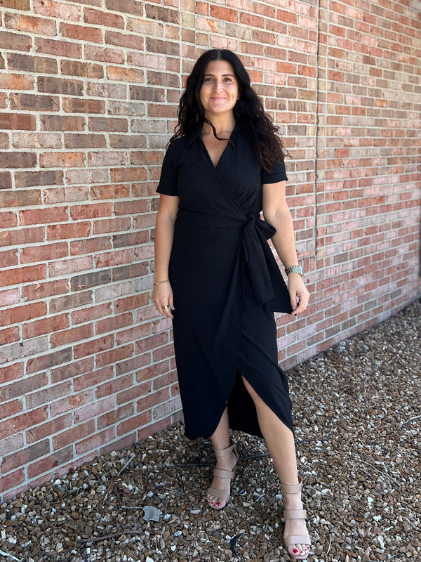 LITTLE BLACK WRAP DRESS