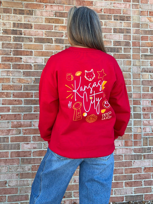 SCRIPT KANSAS CITY COLLAGE SWEATSHIRT