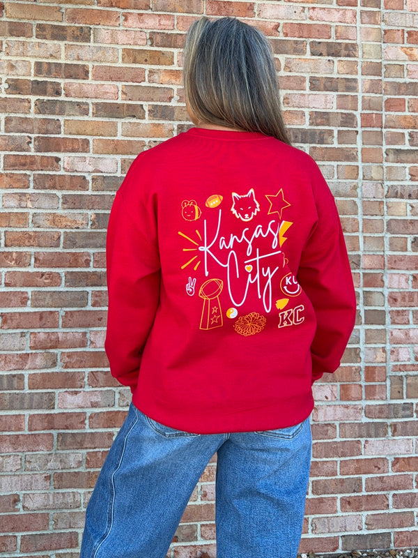 SCRIPT KANSAS CITY COLLAGE SWEATSHIRT