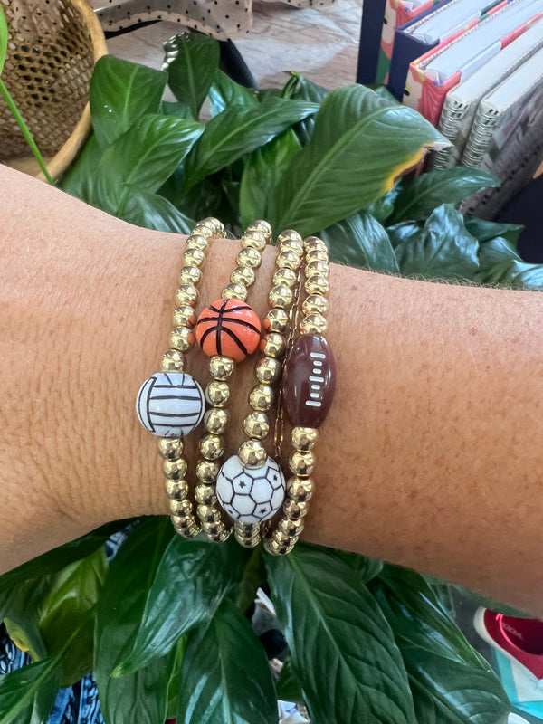 SPORTS BALL BEADED BRACELET
