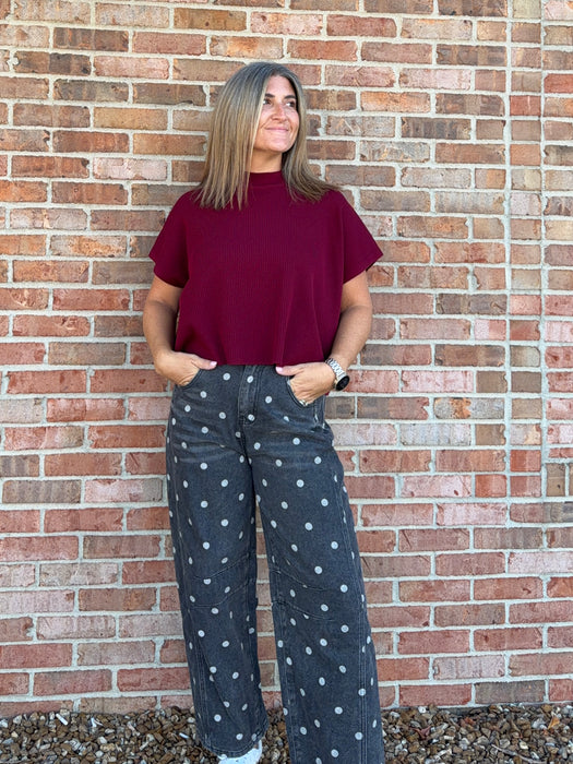 BLACK POLKA DOT JEANS