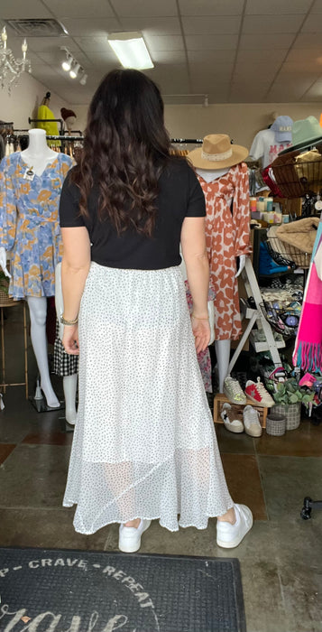 POLKA DOT MIDI SKIRT- 2 COLORS