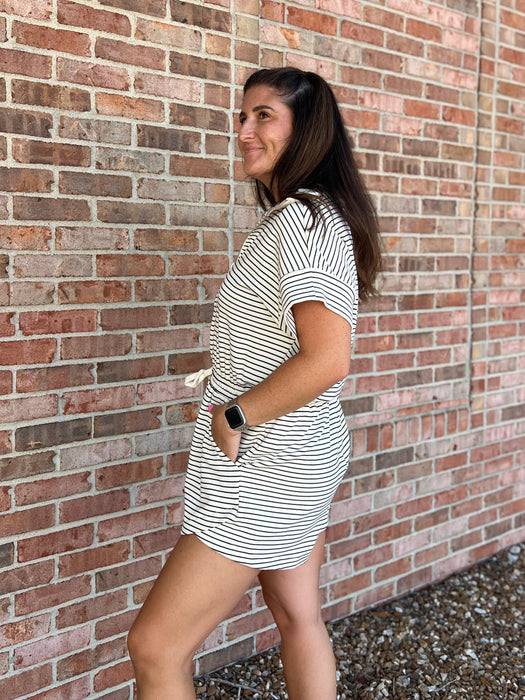 WINDY ROADS STRIPED ROMPER