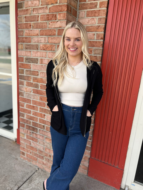 OWN THE NIGHT BLACK ZIP UP
