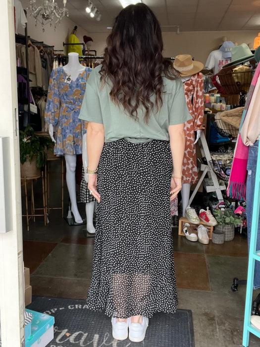 POLKA DOT MIDI SKIRT- 2 COLORS