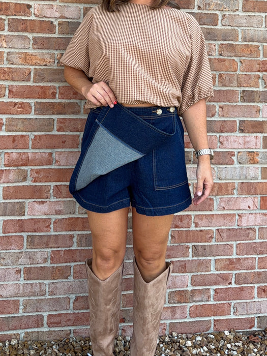 DARK DENIM SKORT
