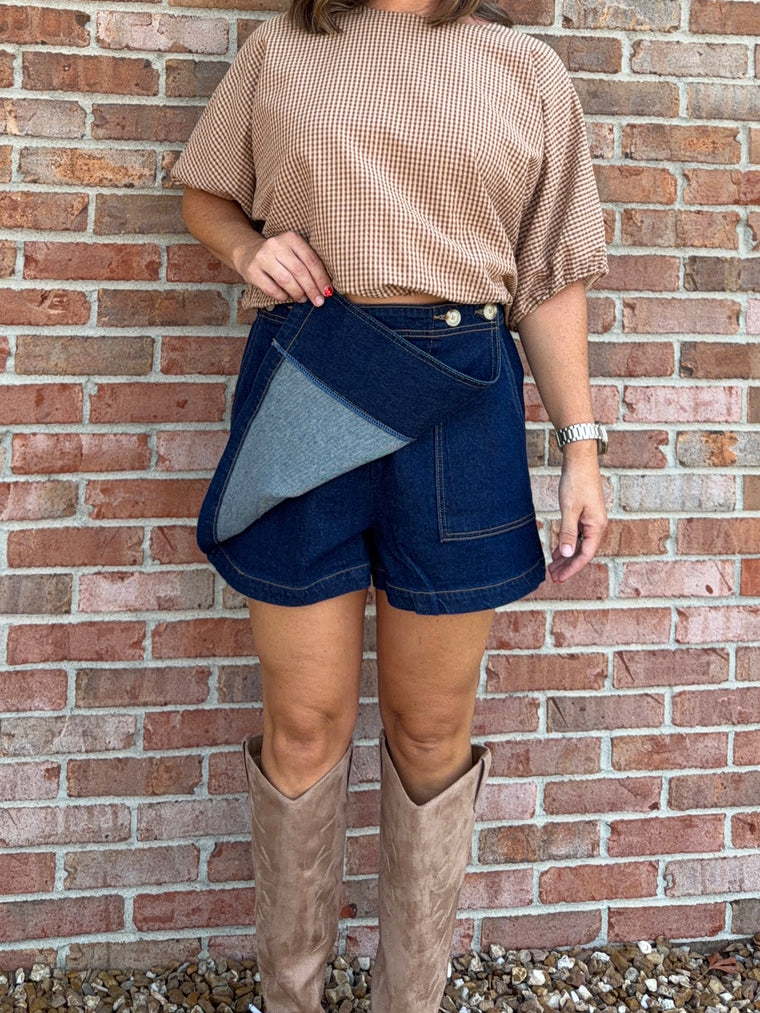 DARK DENIM SKORT