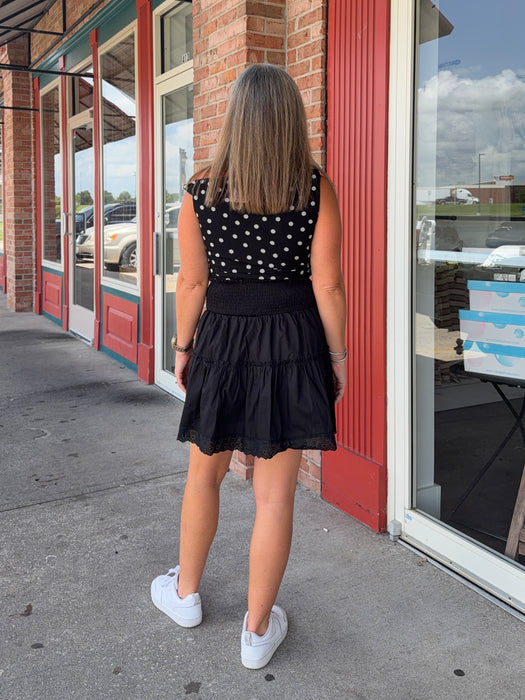 SMOCKED WAIST SKIRT- 2 COLORS