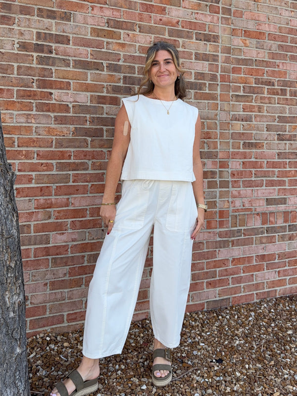 WHITE DENIM TANK TOP