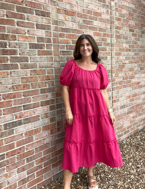 GINGHAM MIDI DRESS