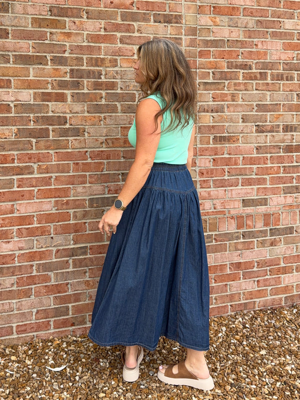 DENIM MAXI SKIRT