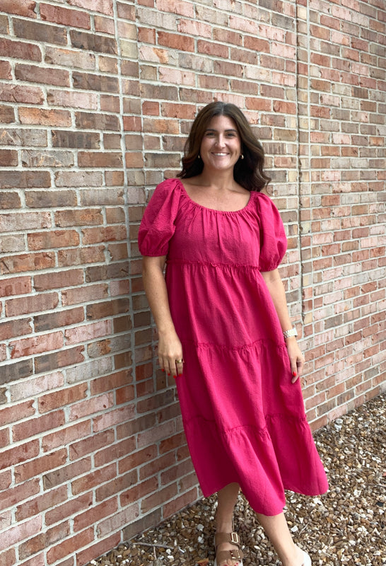GINGHAM MIDI DRESS