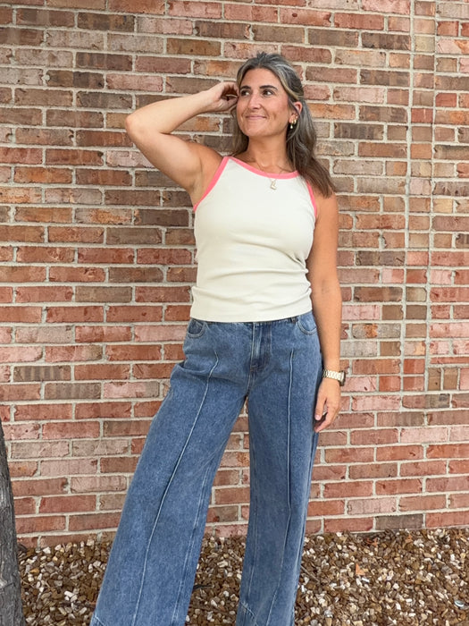 CORAL TRIM TANK TOP