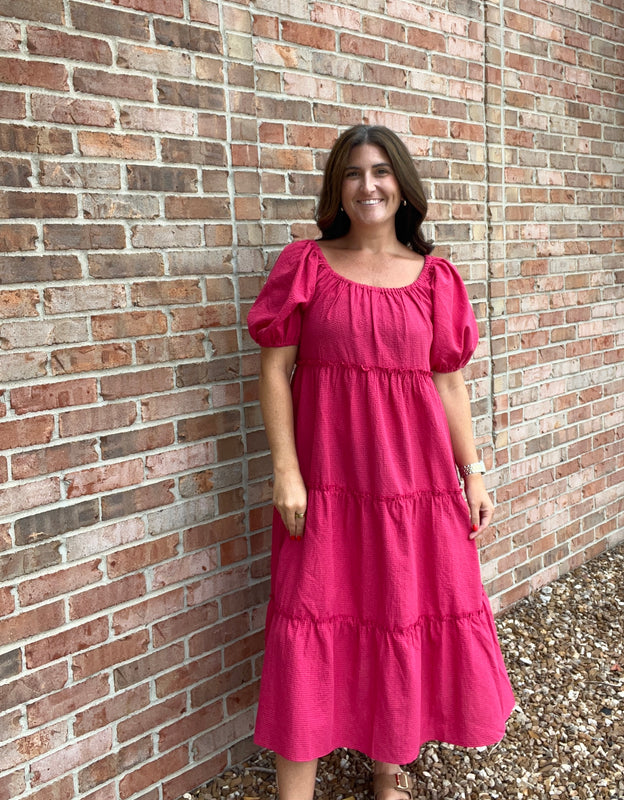 GINGHAM MIDI DRESS