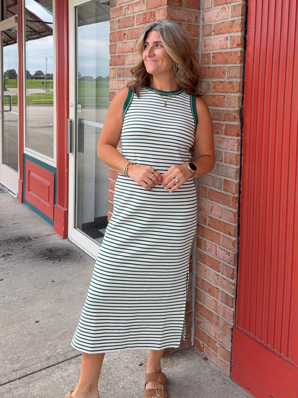 STRIPED MIDI DRESS- 5 COLORS