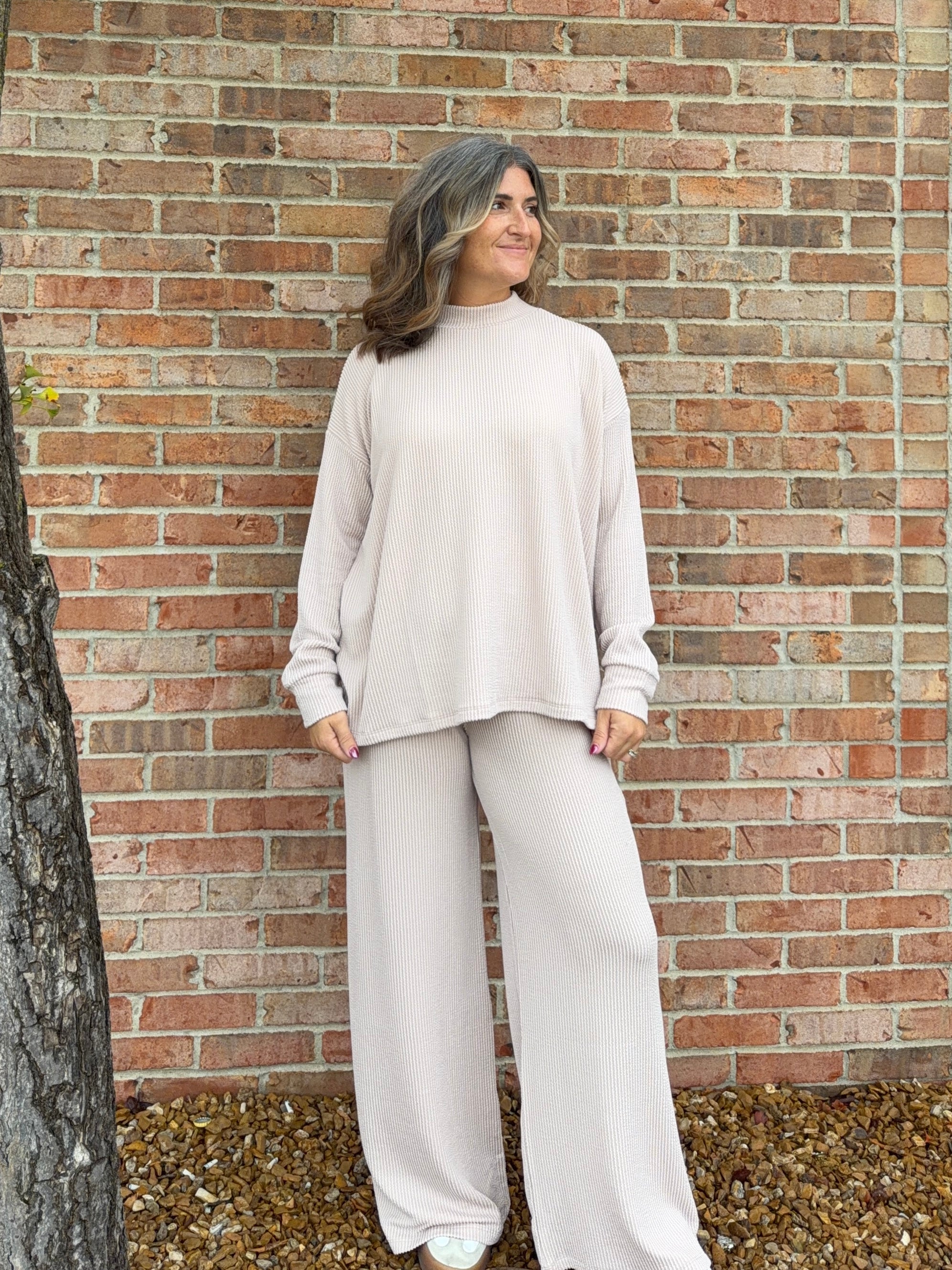 RIBBED MOCK NECK SET- 2 COLORS