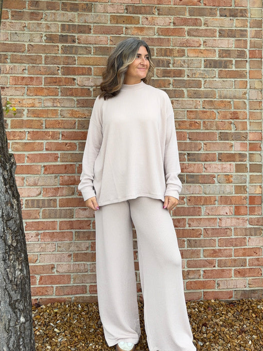 RIBBED MOCK NECK SET- 2 COLORS