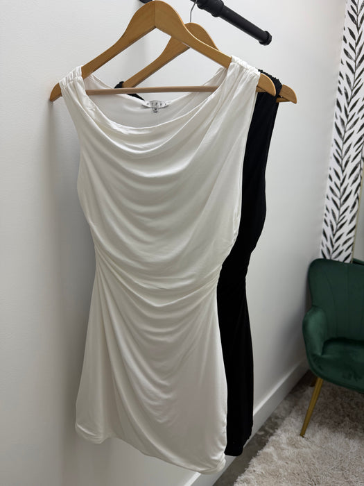 RUCHED SIDE DRESS- 2 COLORS